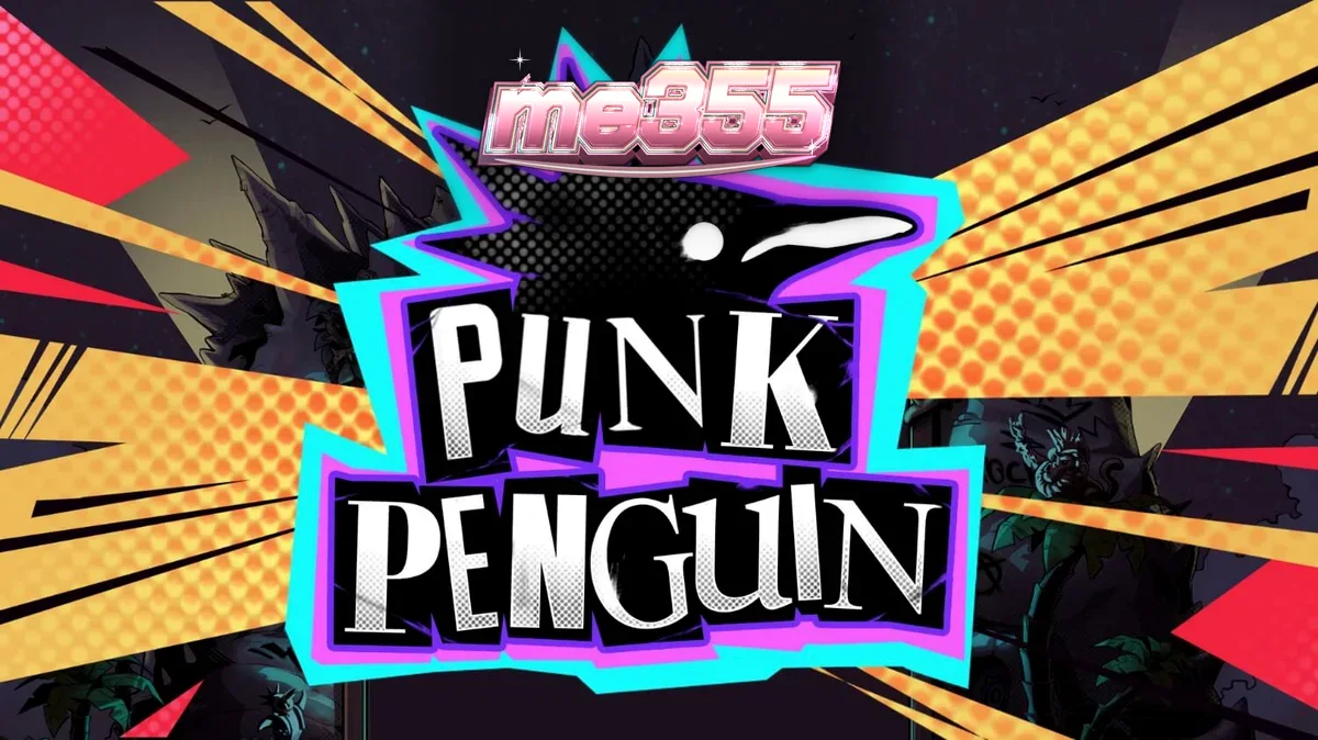 Tampilan visual slot Punk Penguin dengan tema konser punk dan penguin